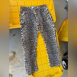 Leopard Print Straight Leg Pants